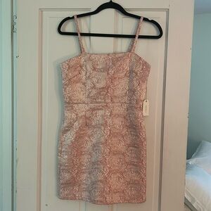 Pink glittery mini dress